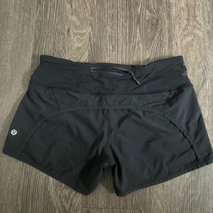 Black Mid-Rise Lululemon Running Shorts